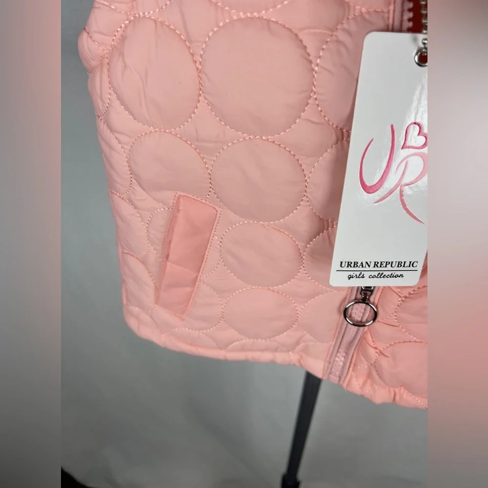Urban Republic Pink Quilted Vest with Faux Sherpa Size 24 Months NWT